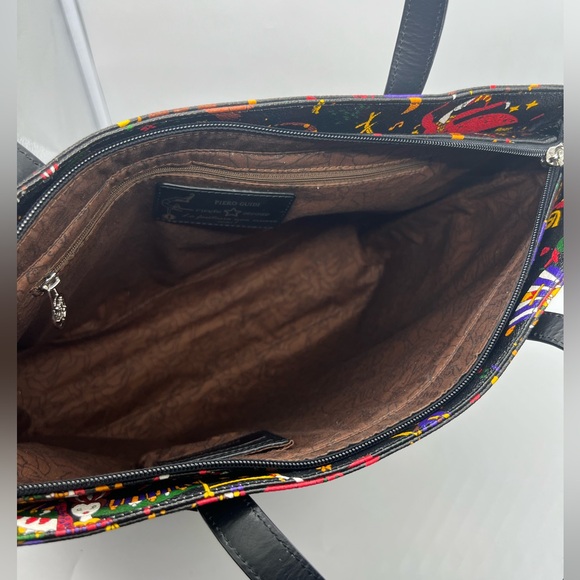 NEW PIERO GUIDI Magic Circus Chiara Embossed Leather Trim Shopper Bag Large Tote - Picture 13 of 16